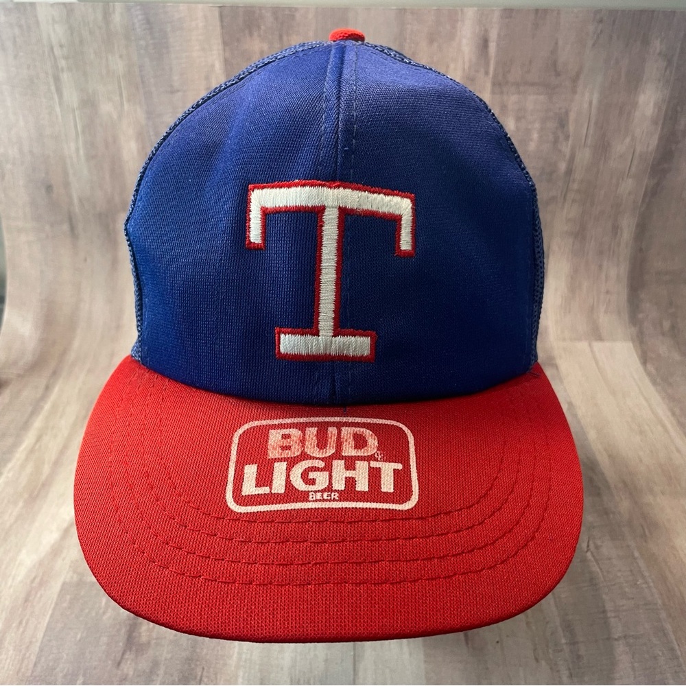 Vintage TEXAS RANGERS Bud Light Mesh Trucker Snapback Hat